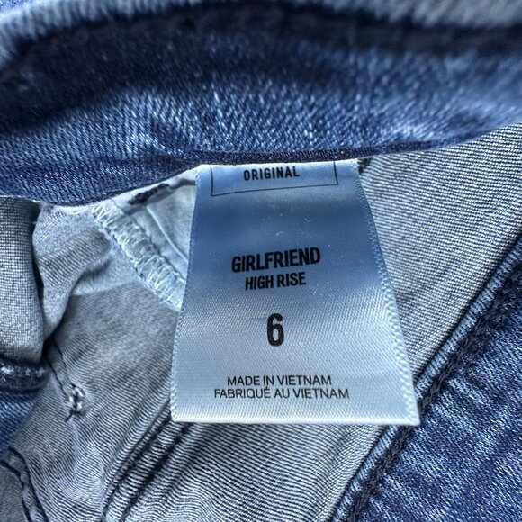 Express Original Girlfriend Shorts Womens Size 6 High Rise Distressed Blue - Picture 4 of 10